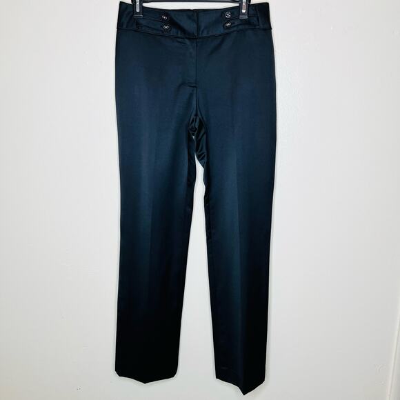 Etcetera Dress Pants 6 Wool Blend High Waist Straight Satin Office Work Trousers - Picture 1 of 9